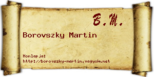 Borovszky Martin névjegykártya
