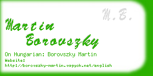 martin borovszky business card